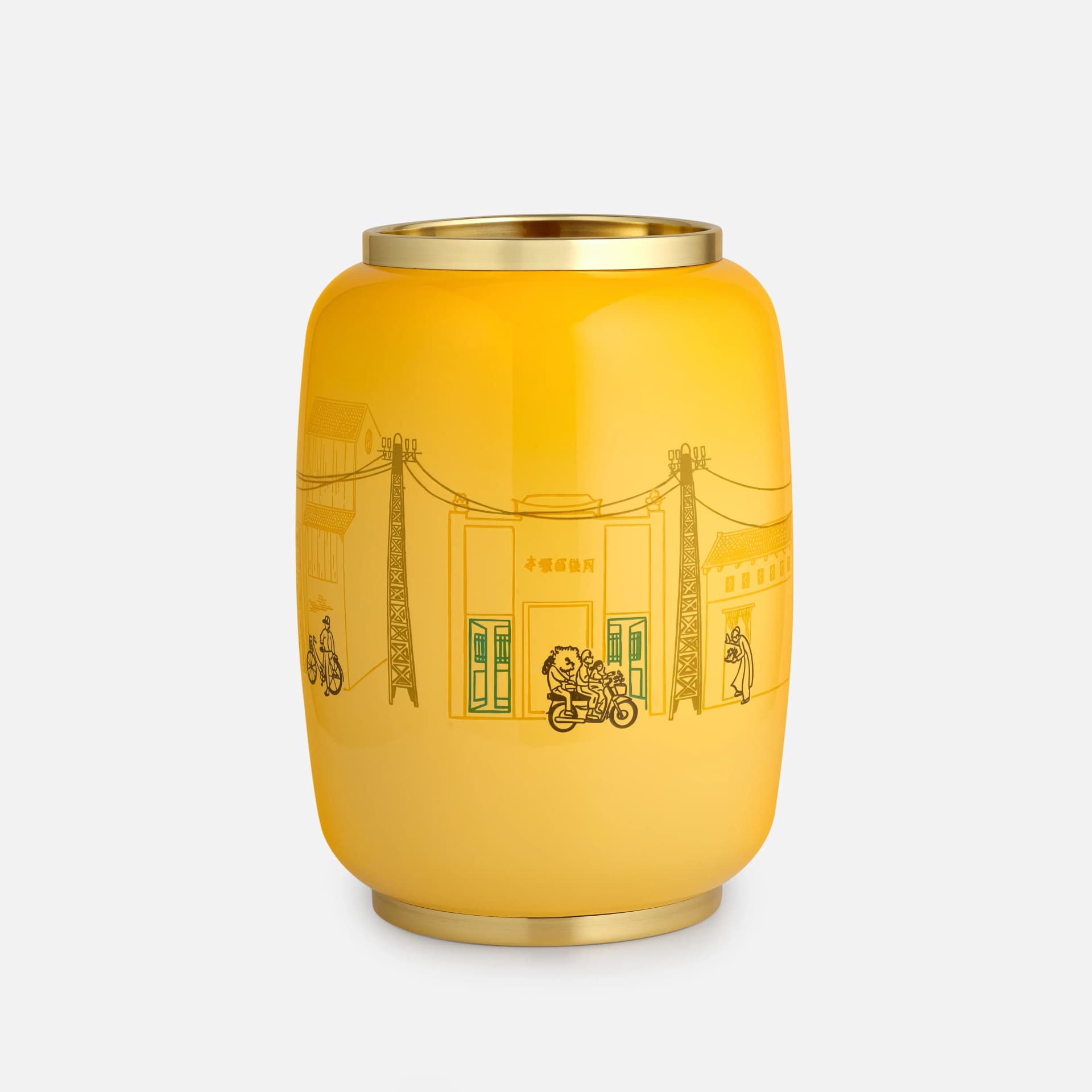 Thong Dong Hanoi Vase Large | Hand-Painted Haute Laque