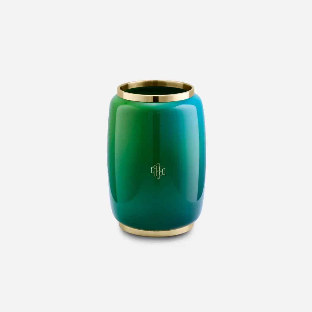 Moonbow Vase Medium | Resin and Brass Lacquer Art