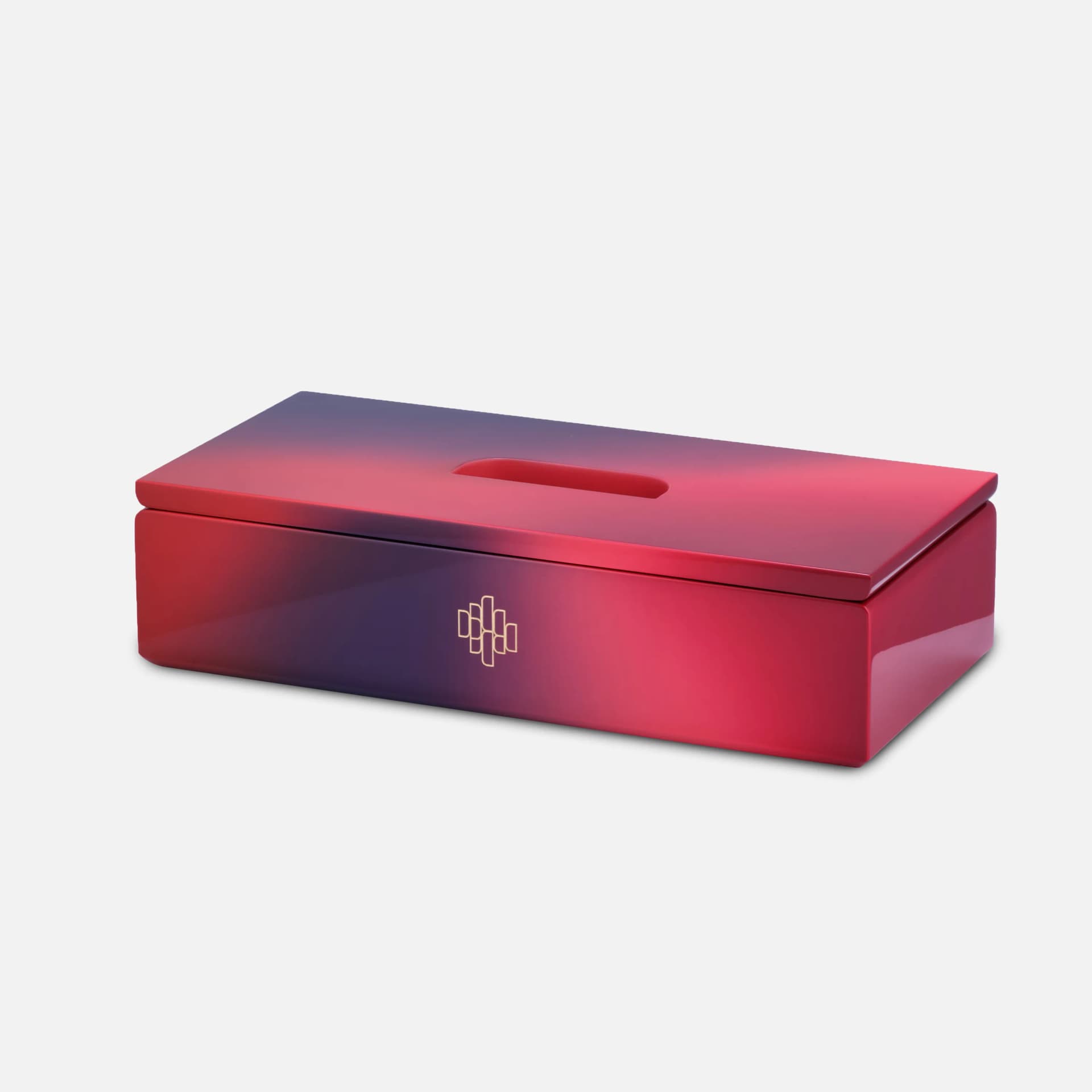 Moonbow Tissue Box | Green Red Haute Laque Lacquerware