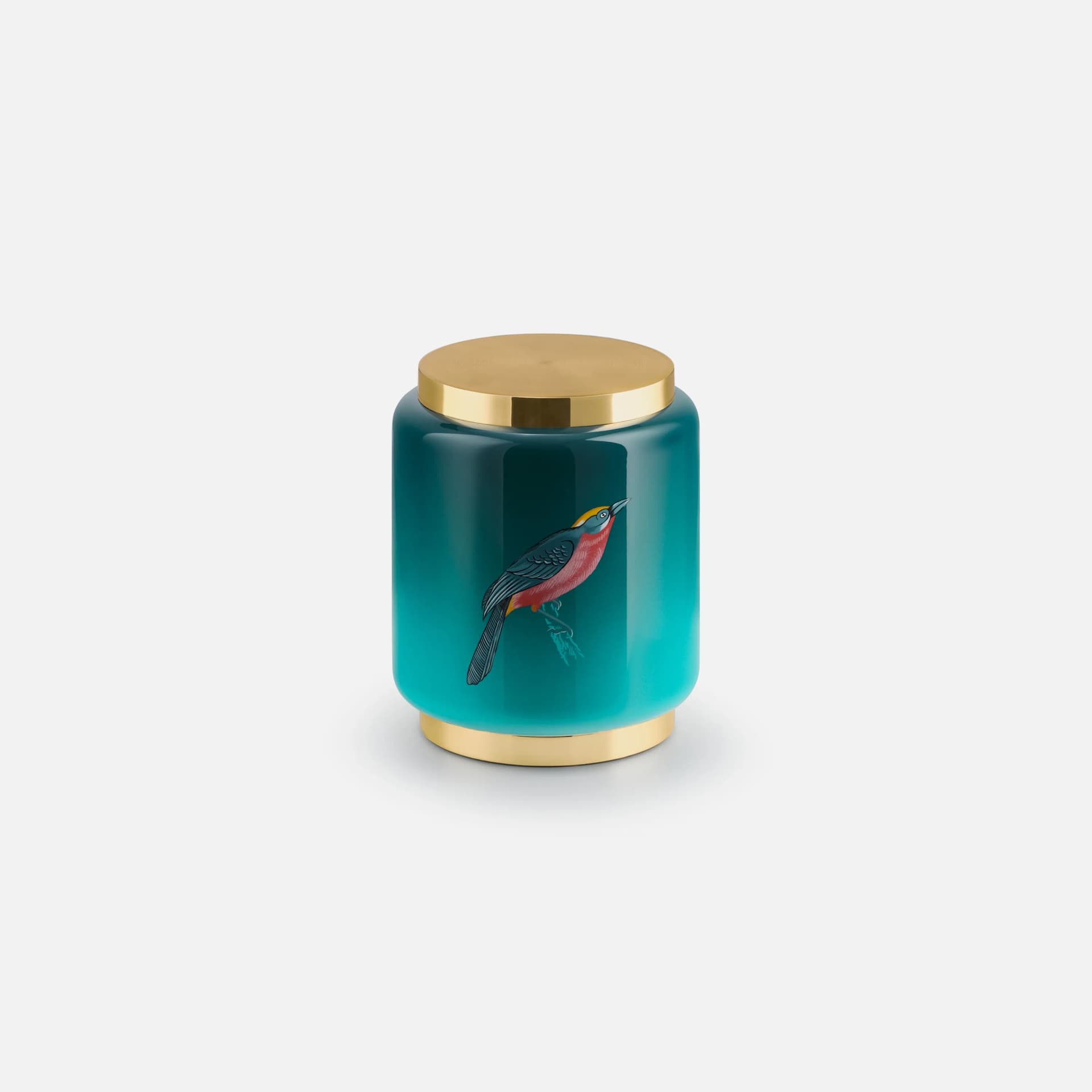 Exotic Tea Box Round | Hand-Painted Lacquer