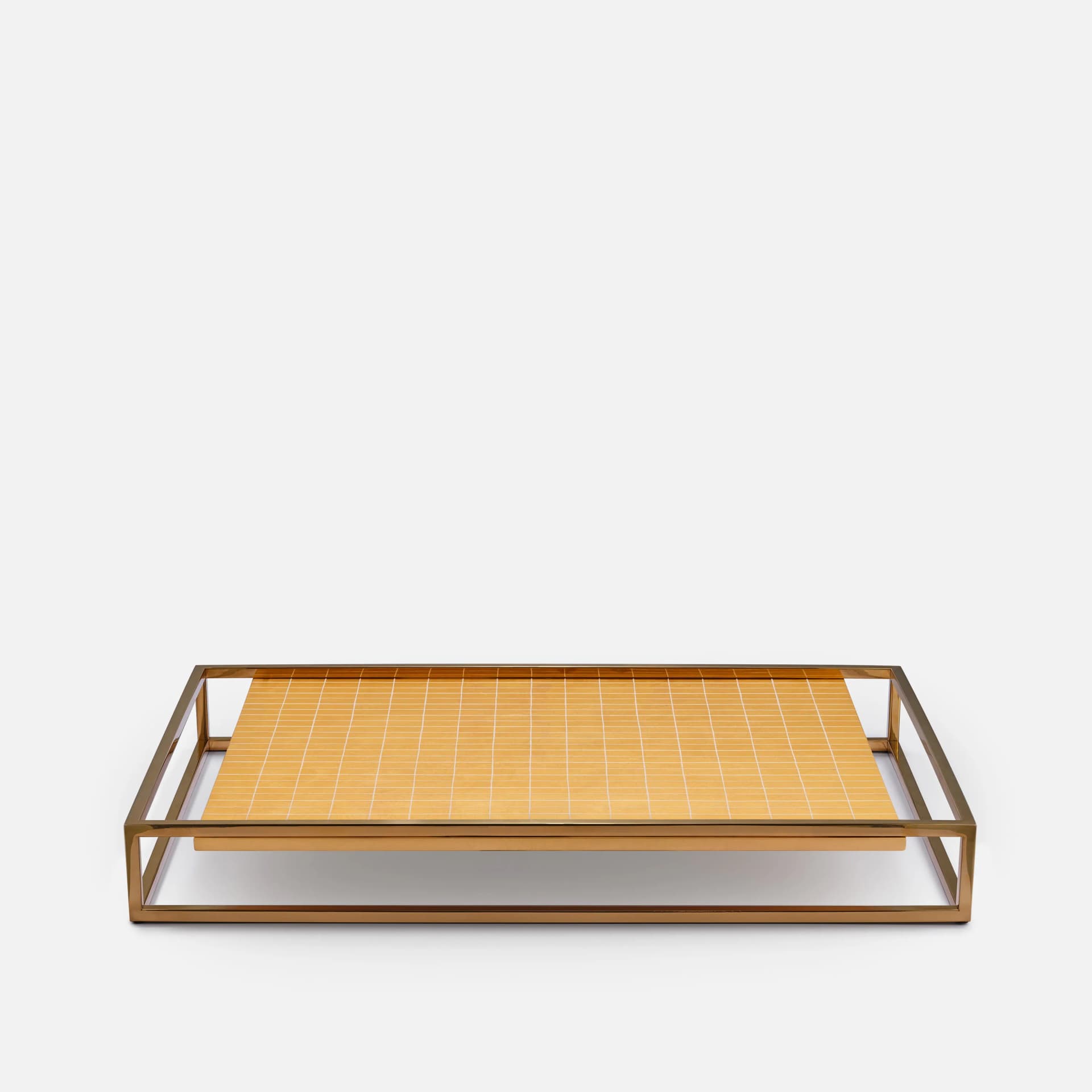 Aurify Rectangular Tray Large | Gold Leaf and Hand-Painted Lines