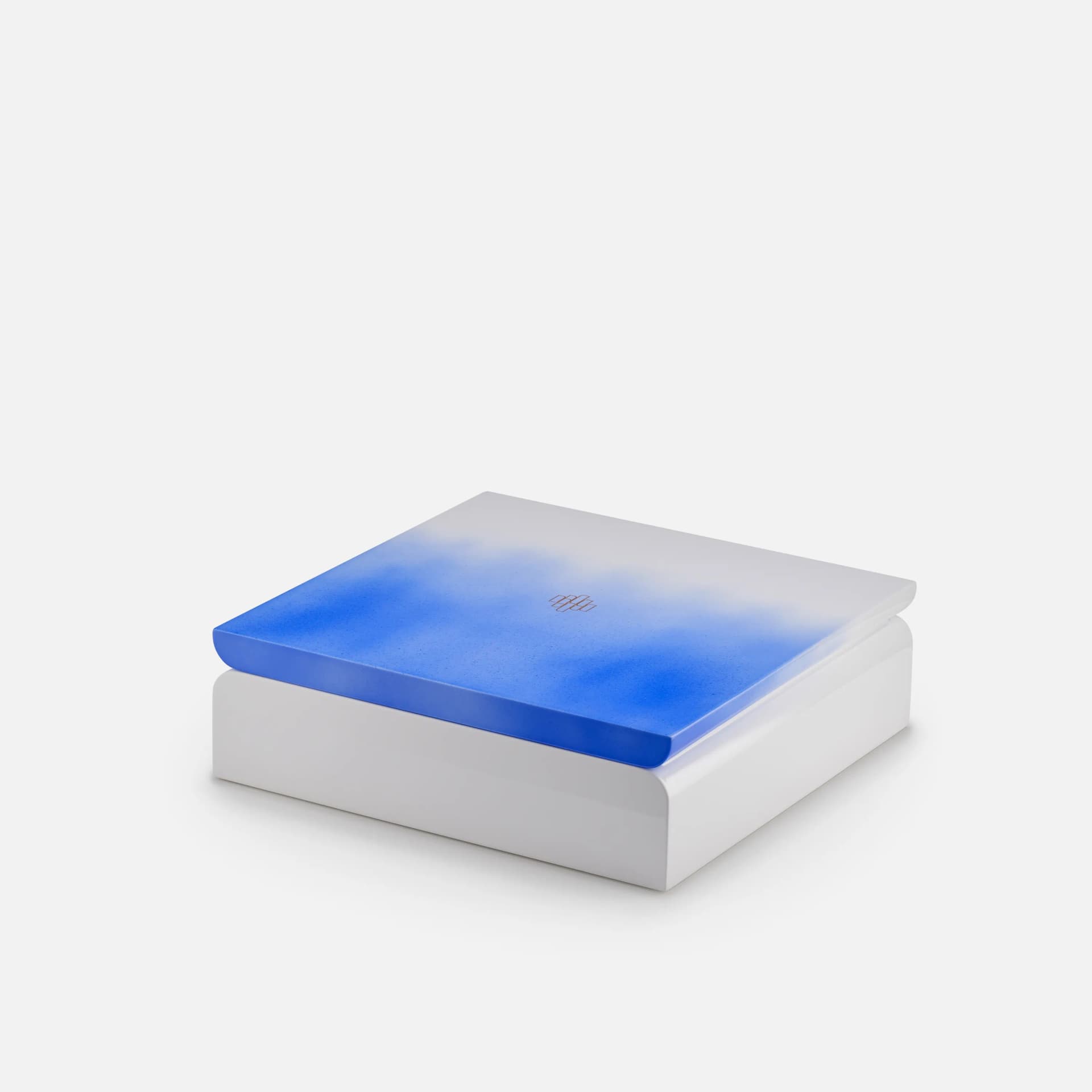 Flare Square Box Large | Blue Lacquer Finish
