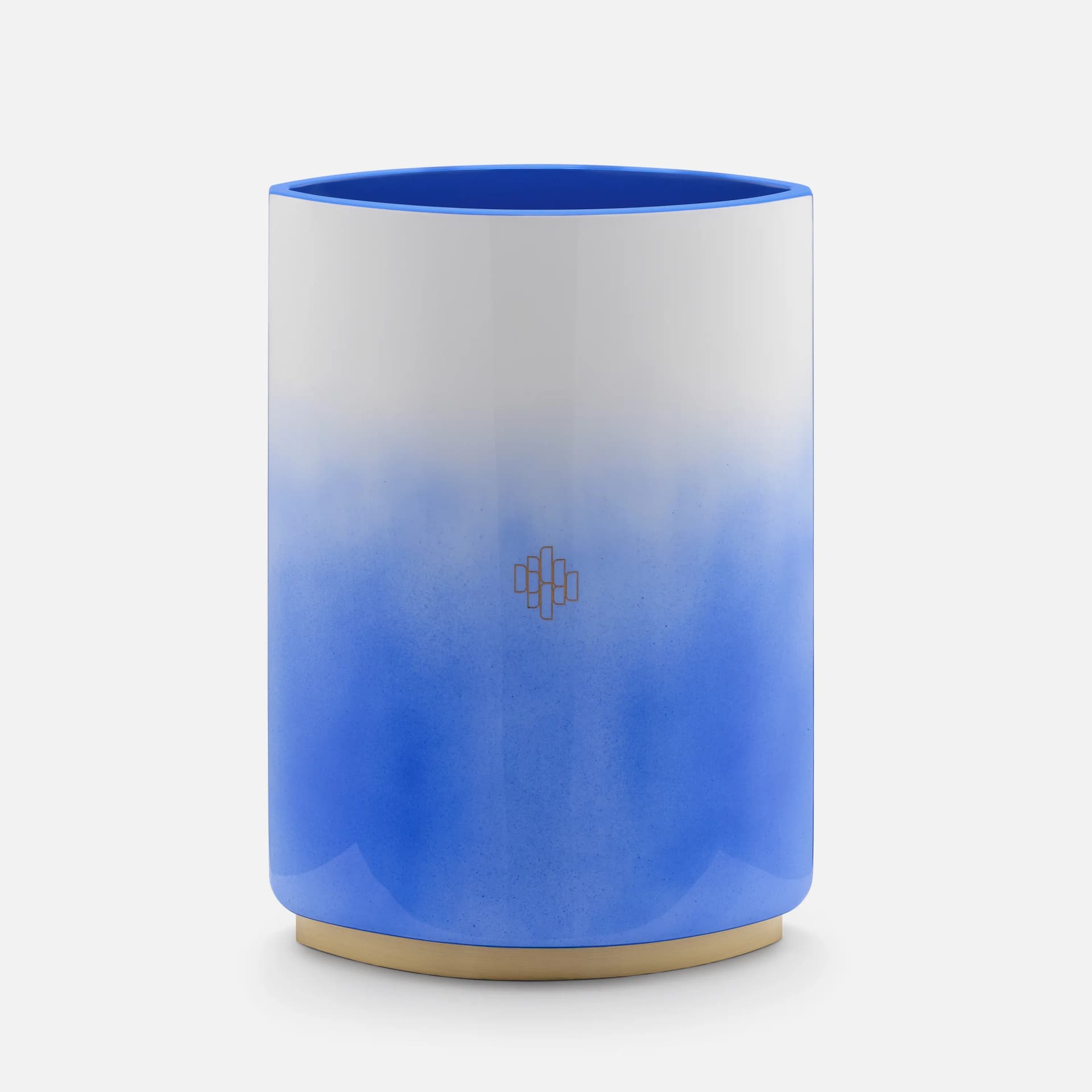 Flare Medium Vase | Blue Lacquer and Brass