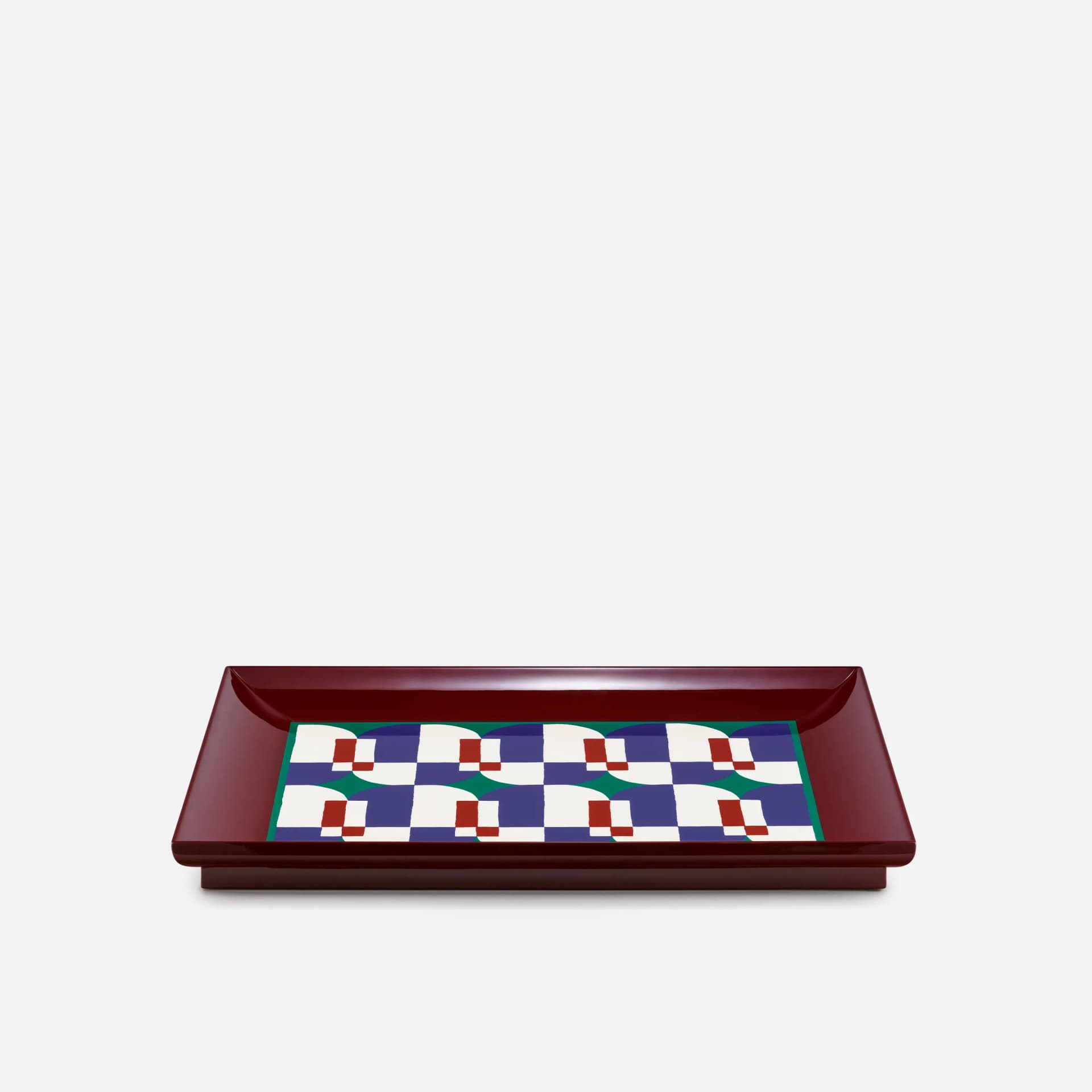 Tile Rectangular Tray Large | Hand-Painted Lacquerware