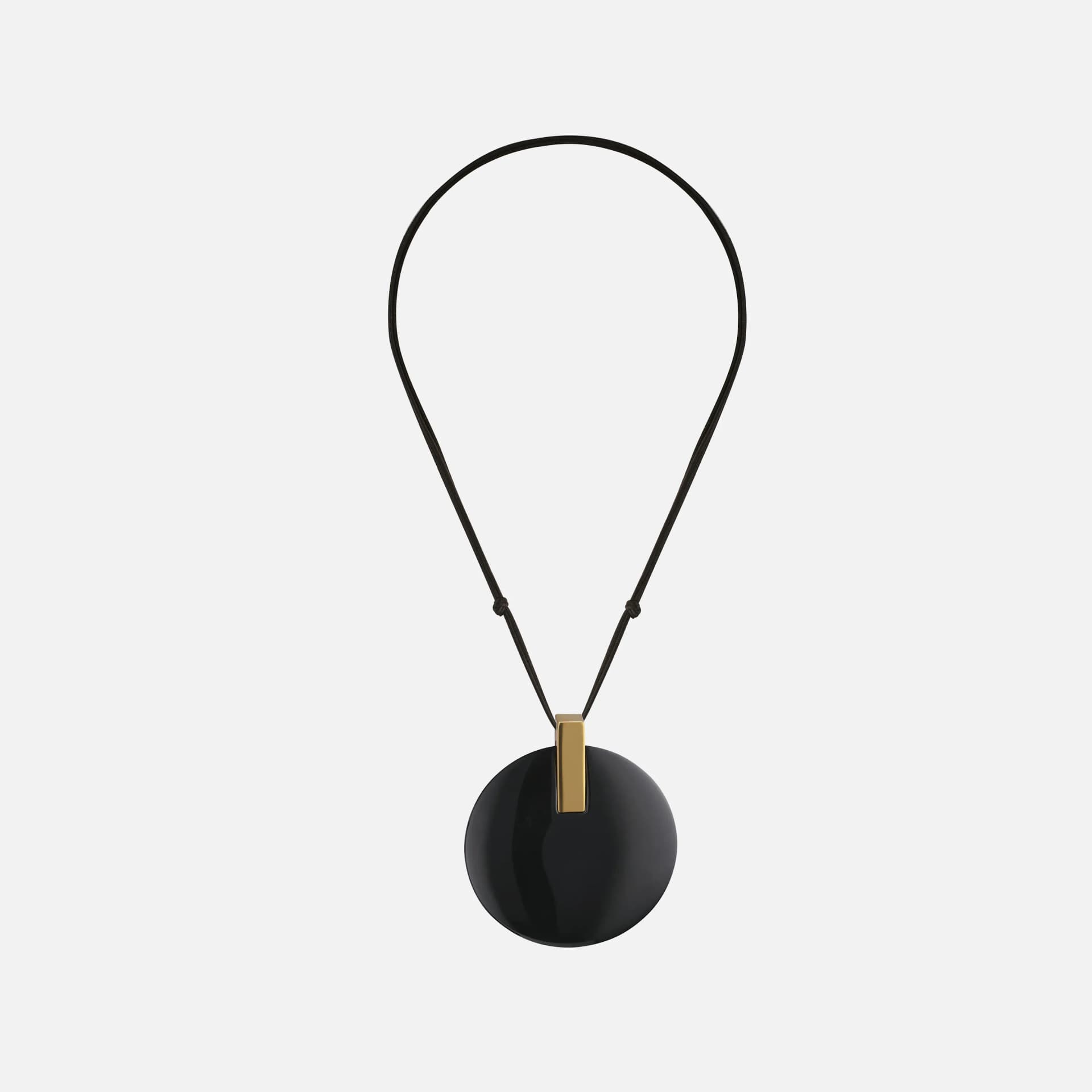 Julie Necklace Medium | Brass and Lacquer Pendant