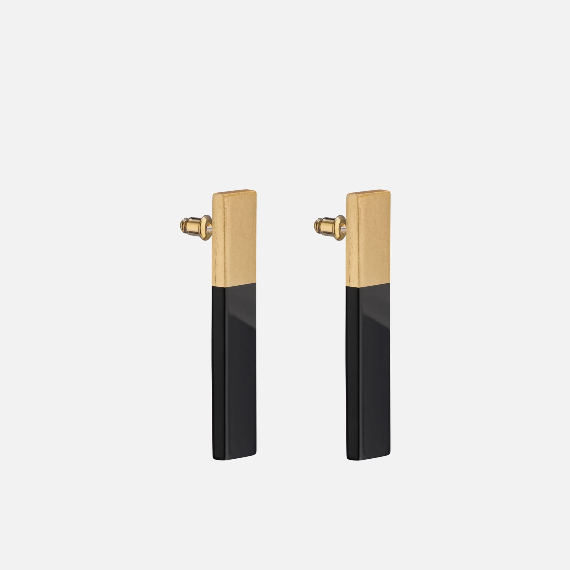 Julie Long Drop Earrings | 24K Gold Leaf and Lacquer