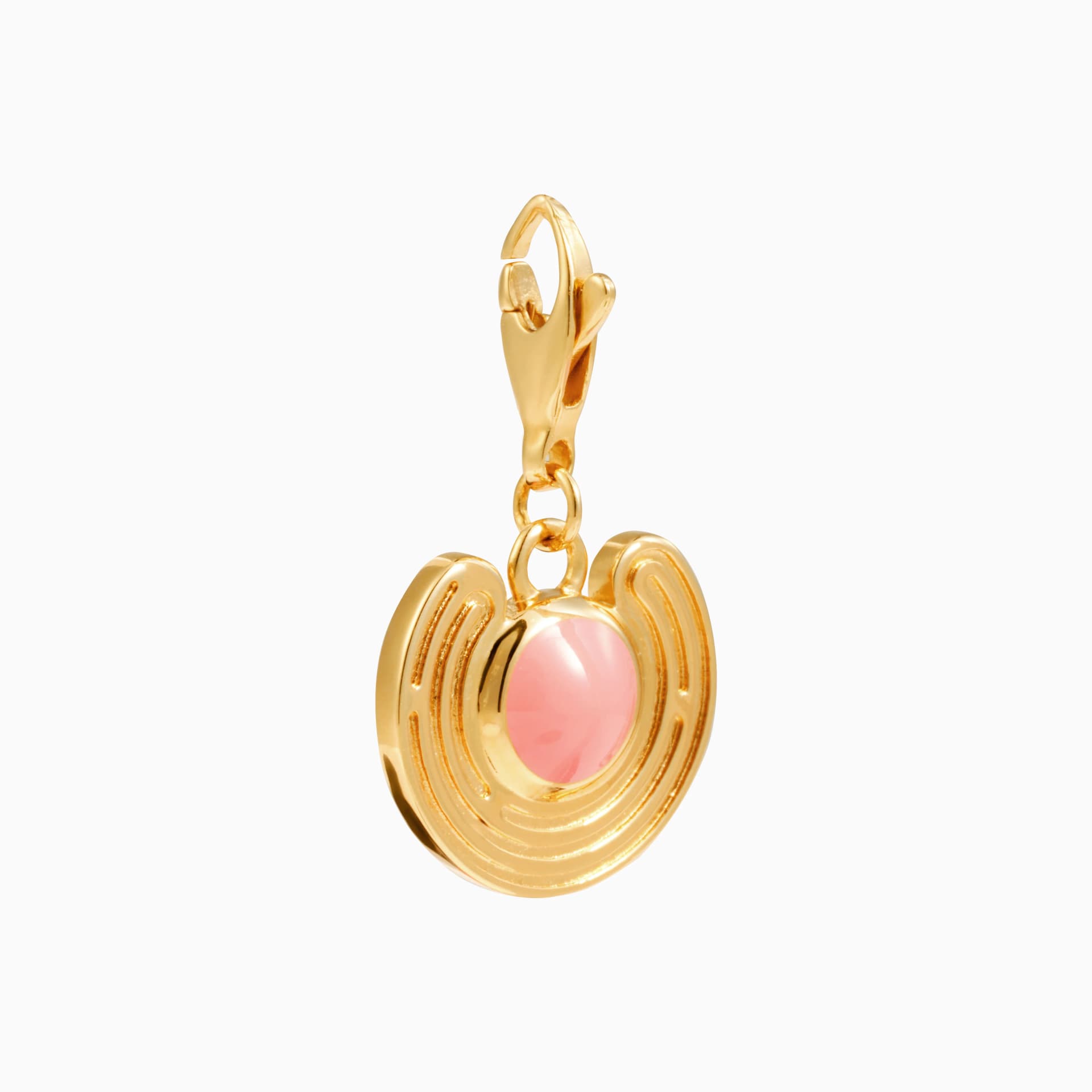 Odyssey Labyrinth Charm | Pink Lacquer and 18K Gold-Plated Brass