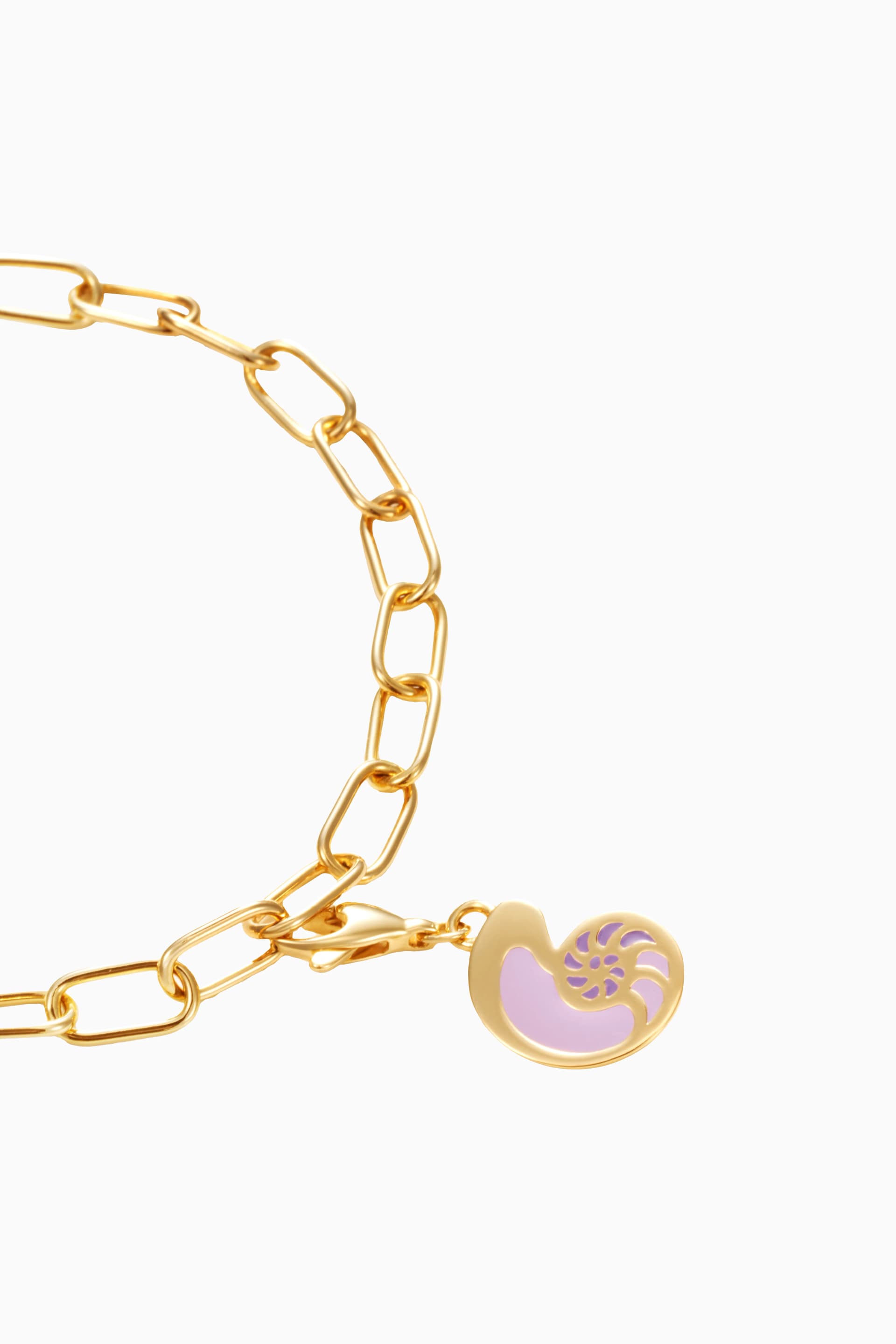 Odyssey Shell Charm | 18K Gold-Plated Brass and Purple Lacquer