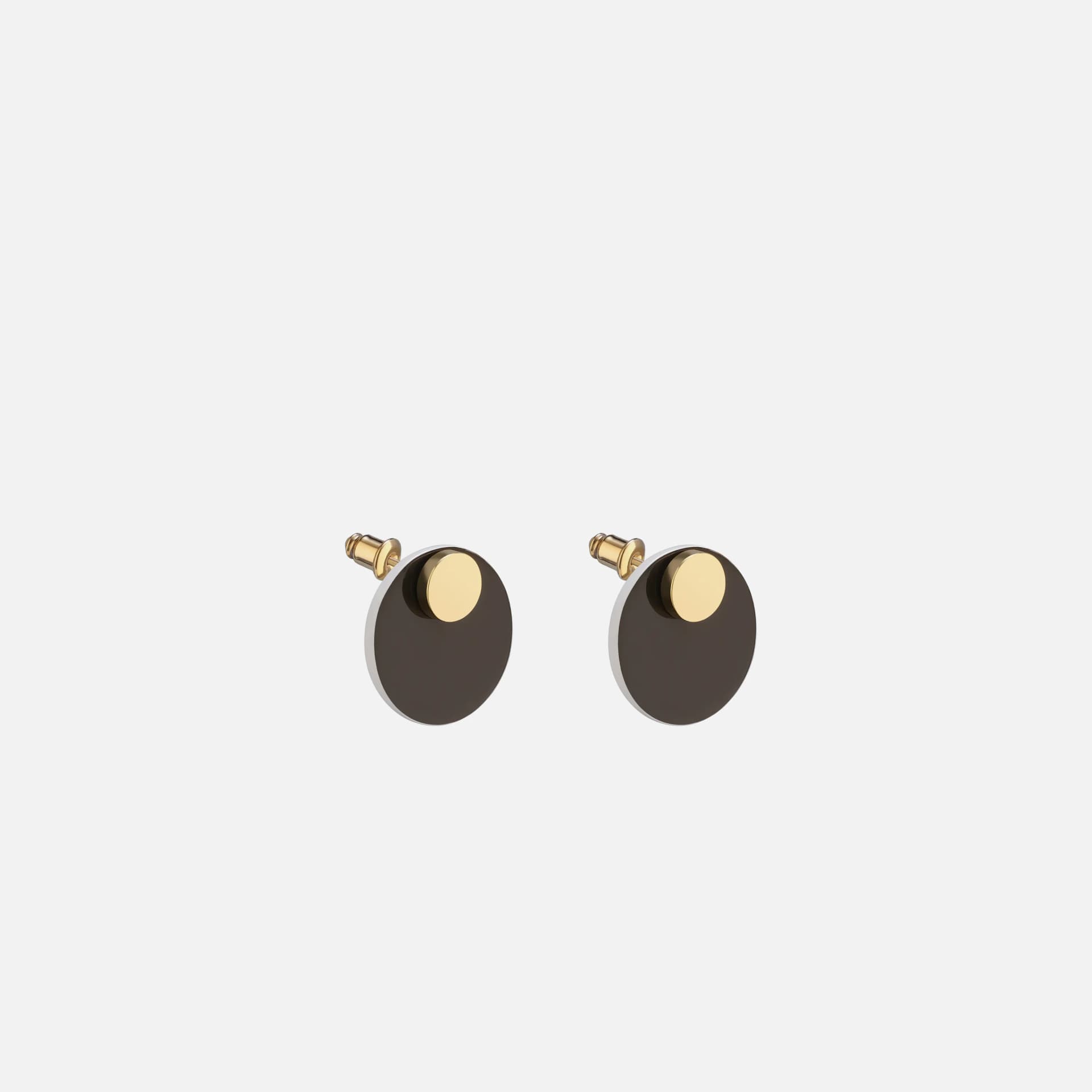 Eclipse Stud Earrings | Brass and Lacquer Detachable