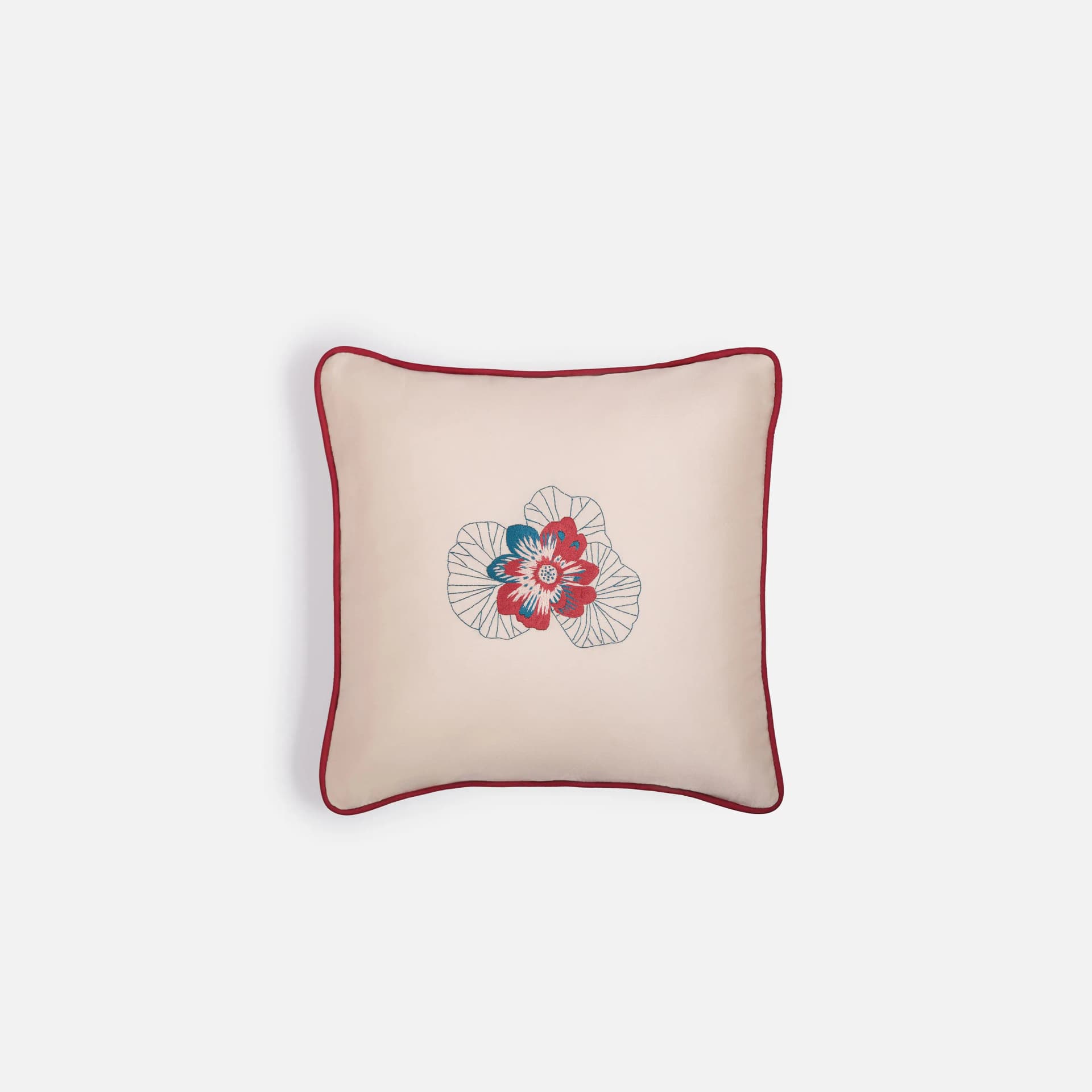 Garden Square Cushion Small | Hand-Embroidered Silk