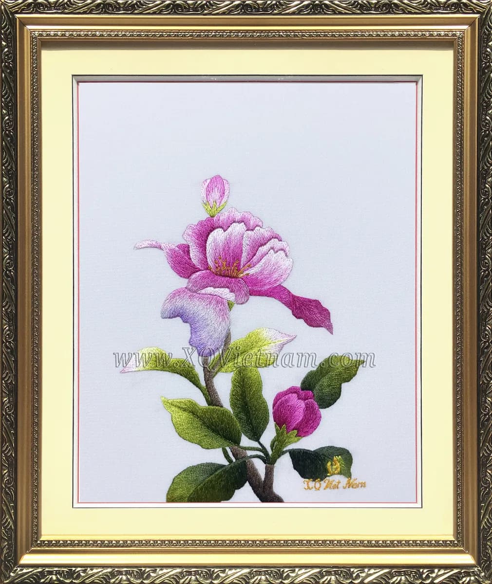 Fragrance for Life 57 (Peonies) | Hand-Embroidered Silk Art | 17x20 cm