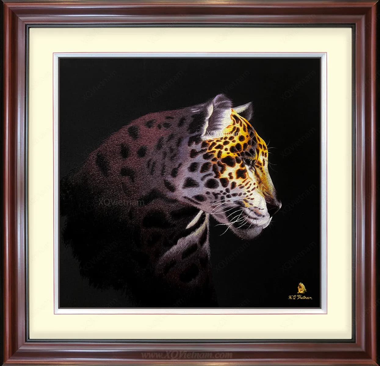 The Hero of the Jungle | Hand-Embroidered Silk Art | 65x80 cm