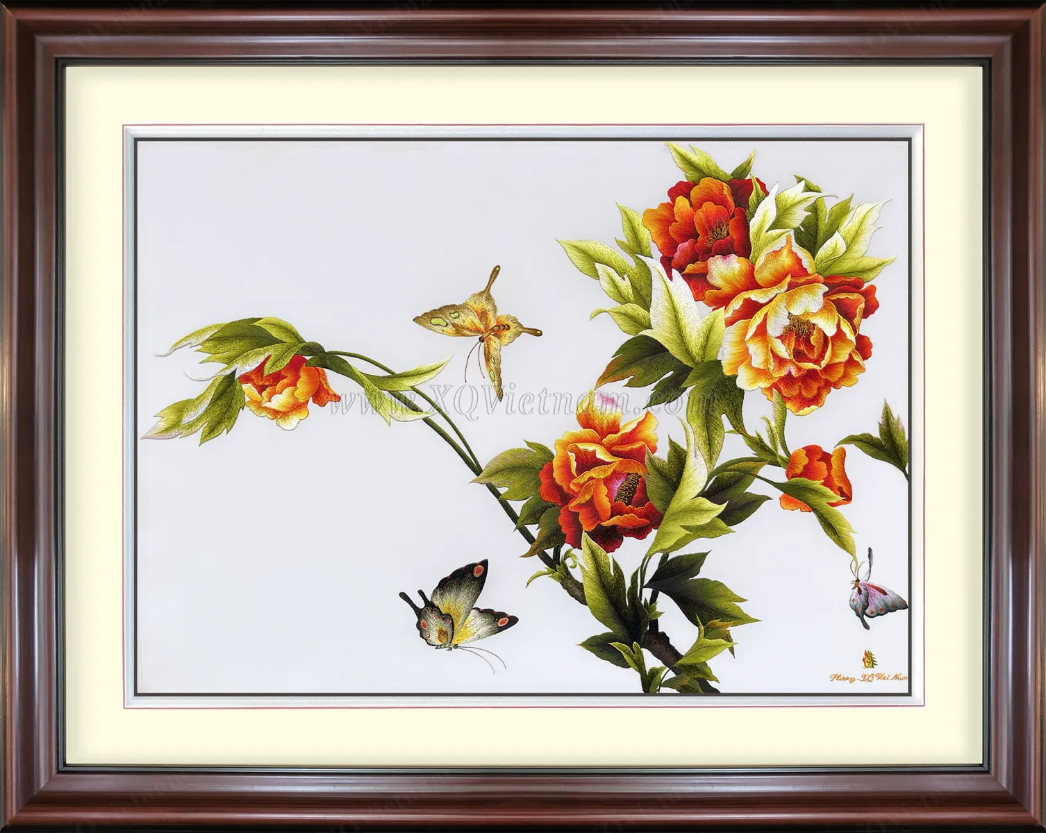 The Spring's Rhythm 3 | Hand-Embroidered Silk Art | 70x90 cm