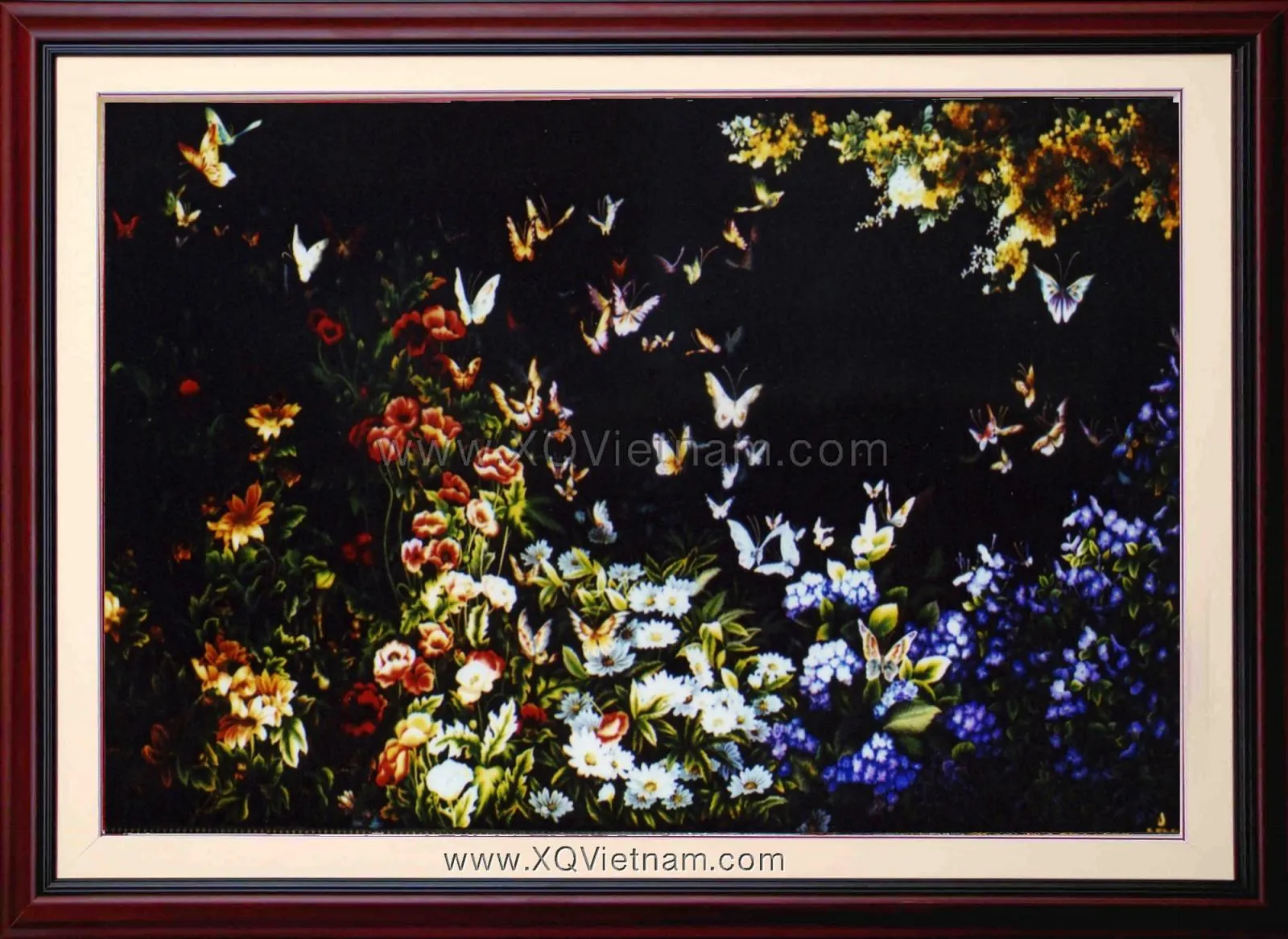 Spring Blossoms | Hand-Embroidered Silk Art | 125x220