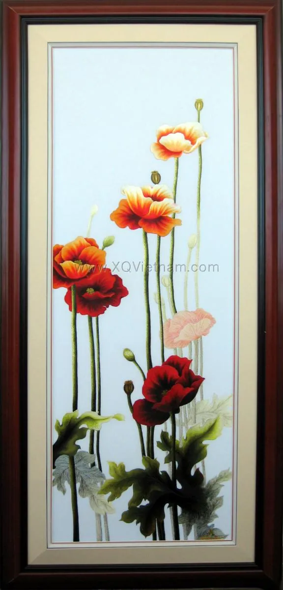 Happiness of Coming Back | Hand-Embroidered Silk Art | 50x120 cm