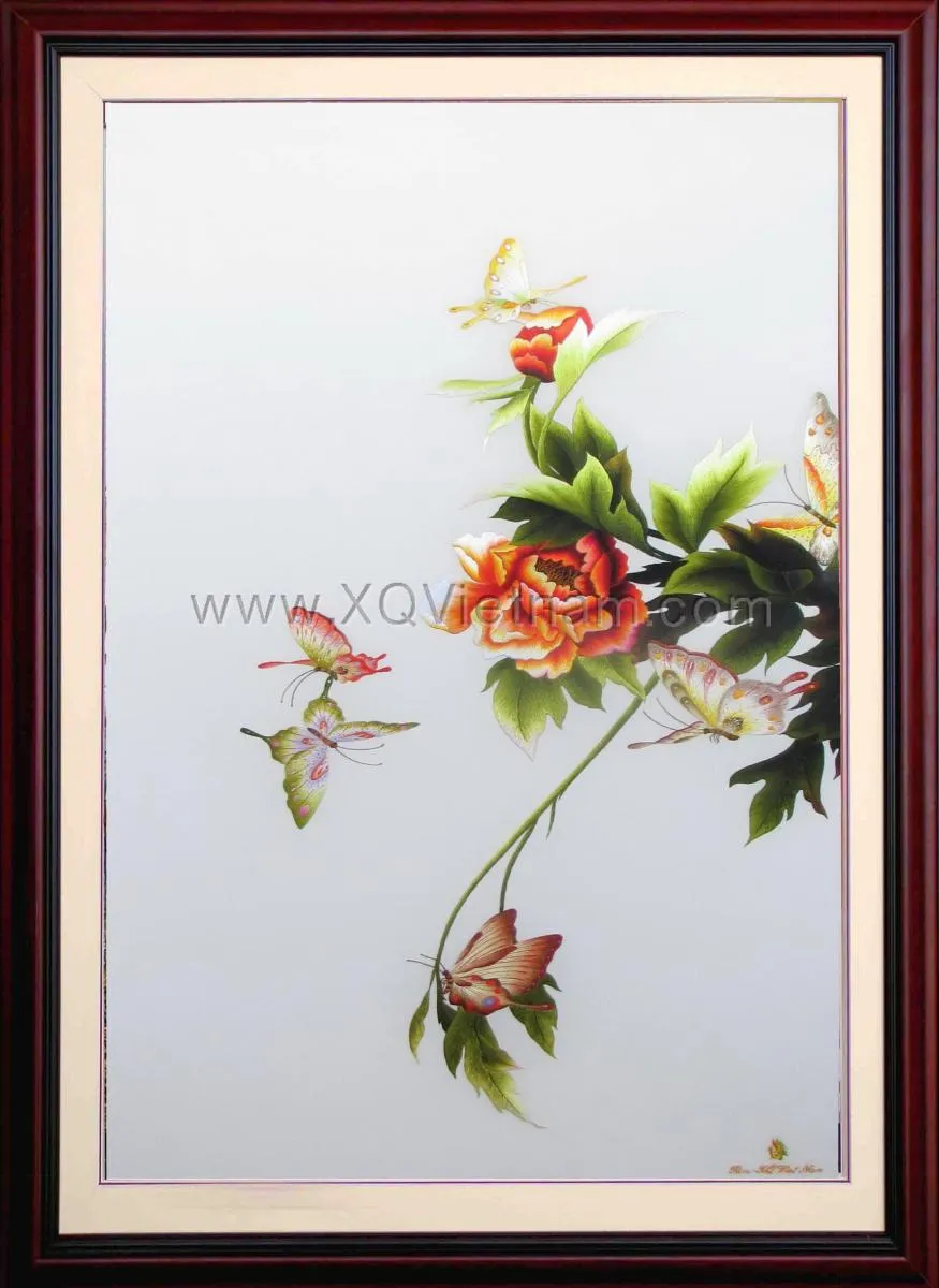 Rhythm of Spring 1 | Hand-Embroidered Silk Art | 60x100 cm