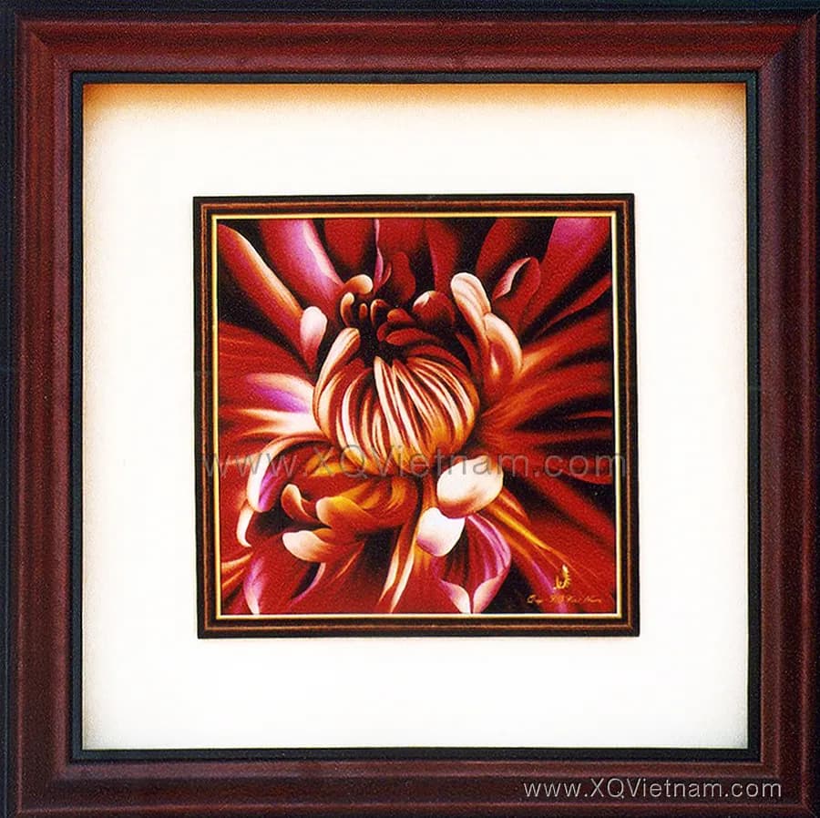 Radiant 61 | Hand-Embroidered Silk Art | 50x50 cm