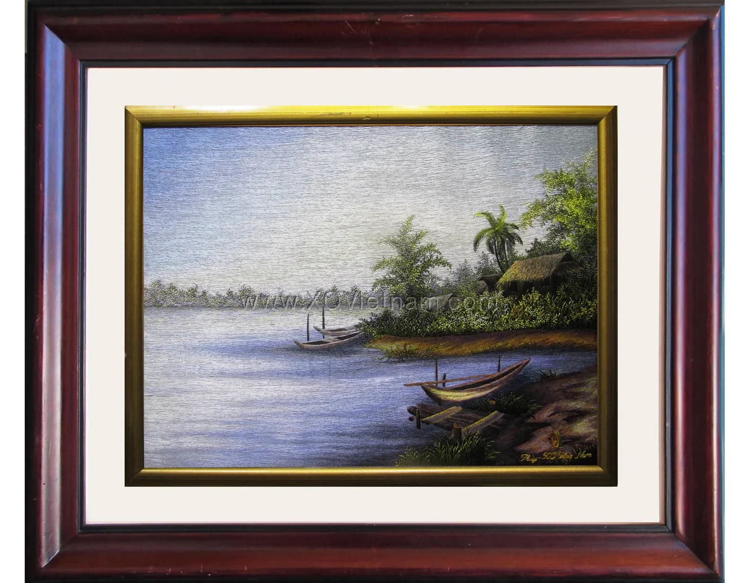 My Homeland 13 | Hand-Embroidered Silk Art | 45x55 cm