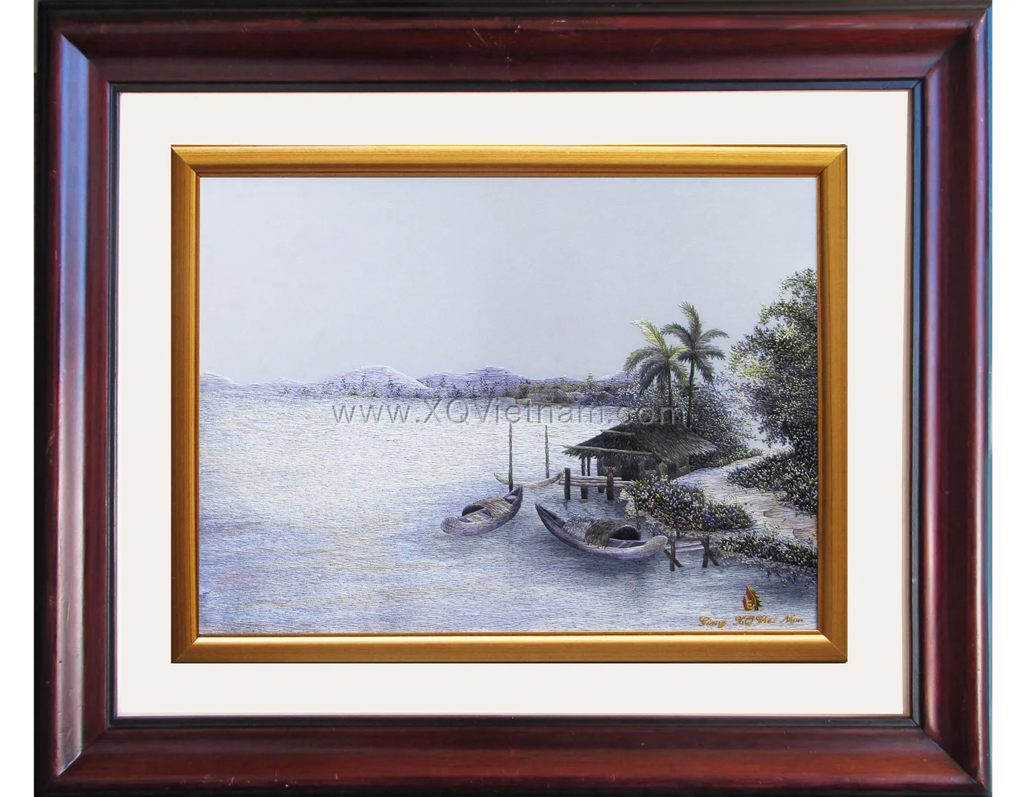My Homeland 7 | Hand-Embroidered Silk Art | 45x55 cm