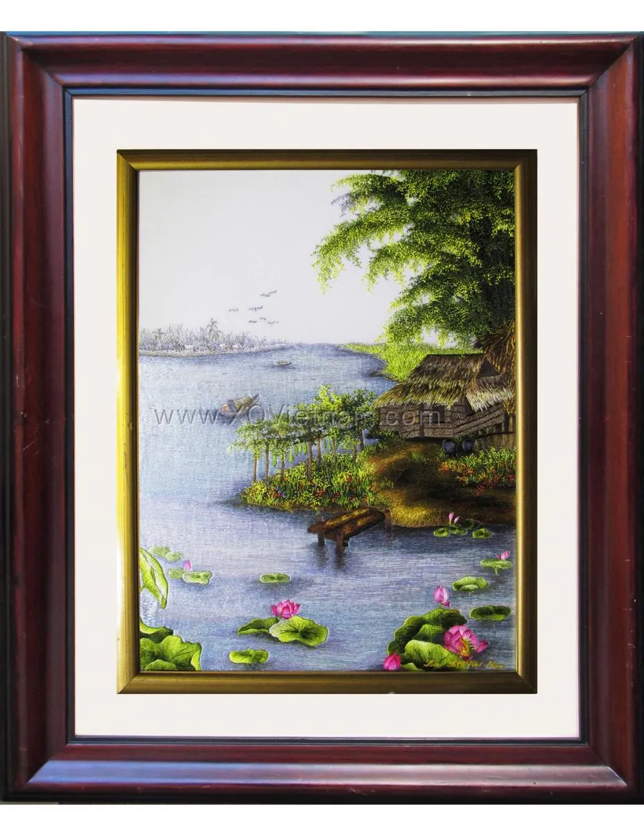 My Homeland 15 | Hand-Embroidered Silk Art | 45x55 cm