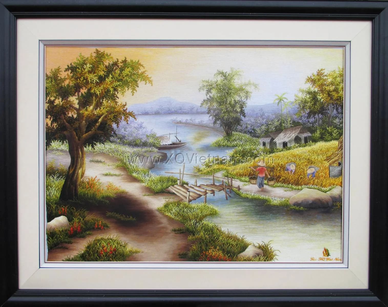 Homeland Scenery 1 | Hand-Embroidered Silk Art | 50x65 cm