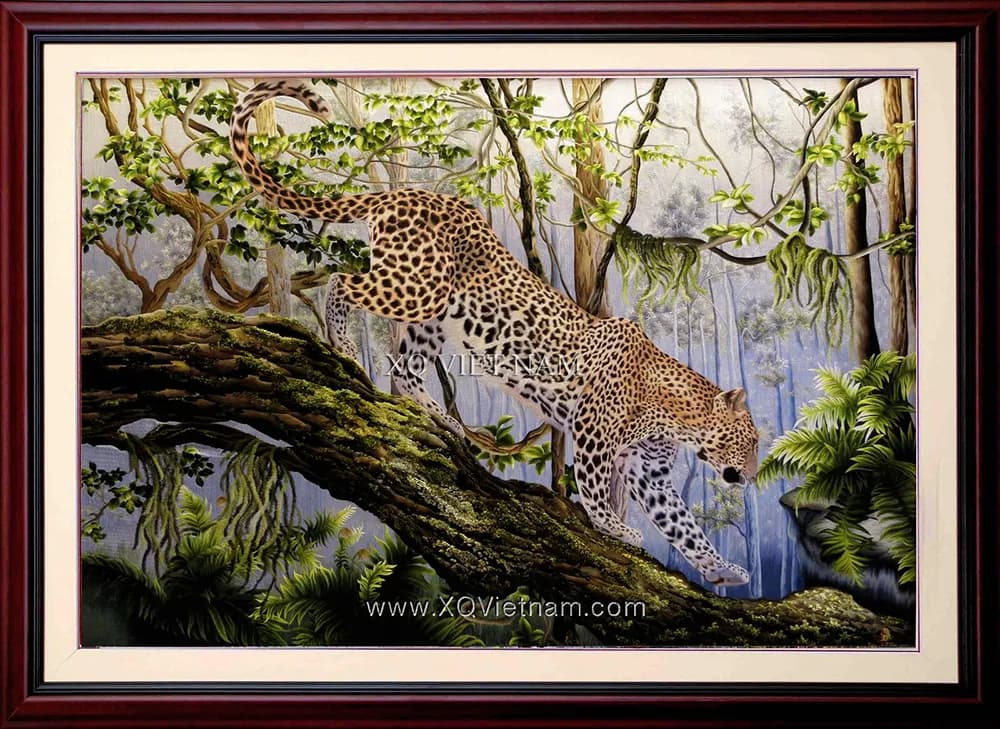 Beauty of the Wild | Hand-Embroidered Silk Art | 130 x 185 cm