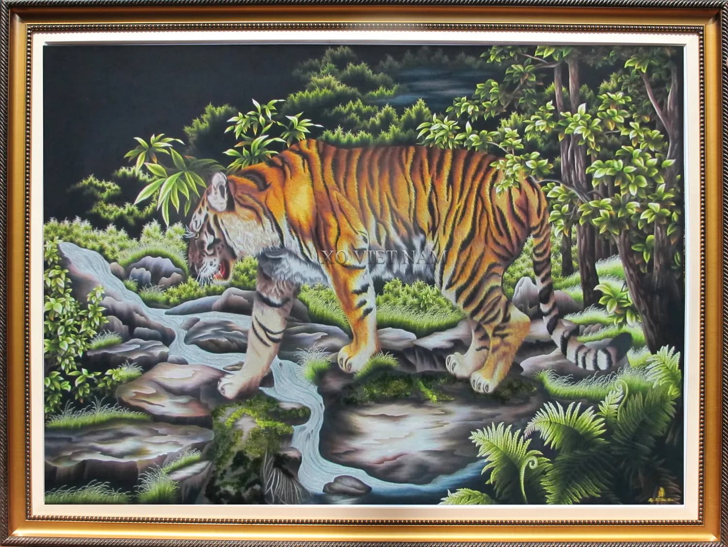 Wild Forest | Hand-Embroidered Silk Art | 130x185 cm
