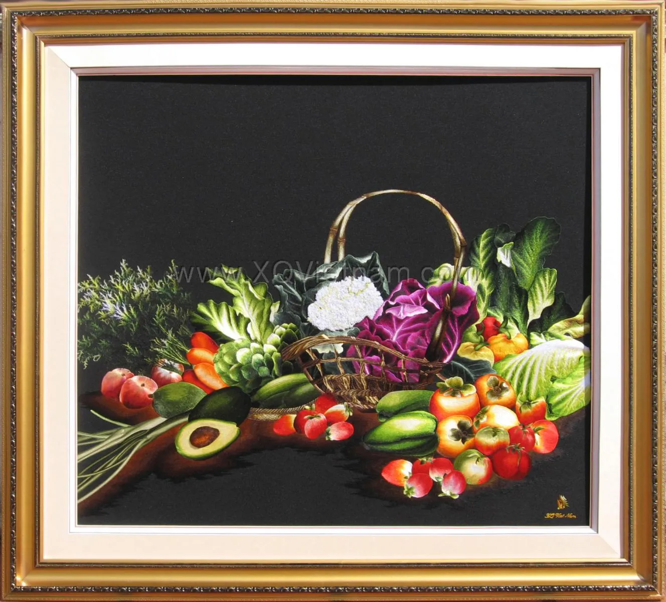 Still Life 4 | Hand-Embroidered Silk Art | 80x90 cm