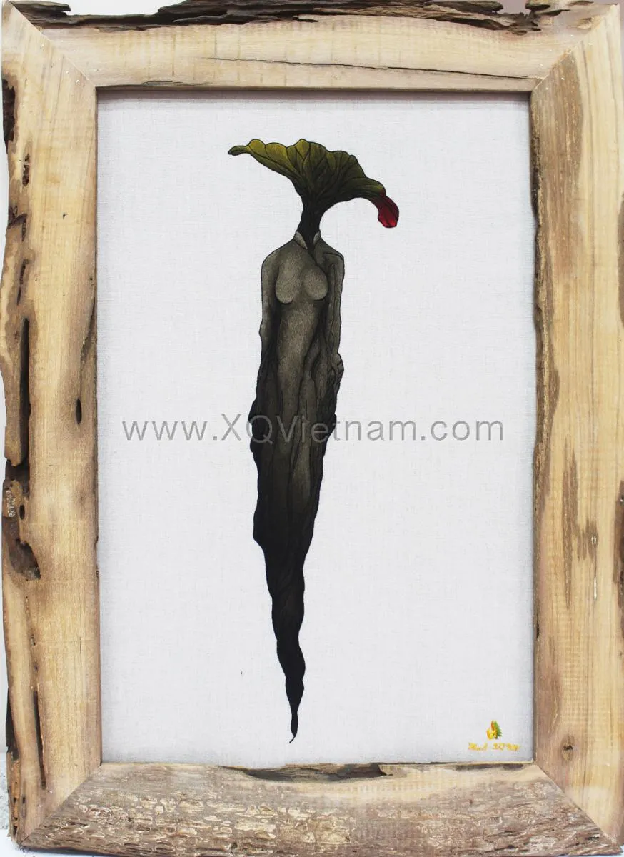 Abstract Embroidery I | Hand-Embroidered Silk Art | 40 x 65 cm