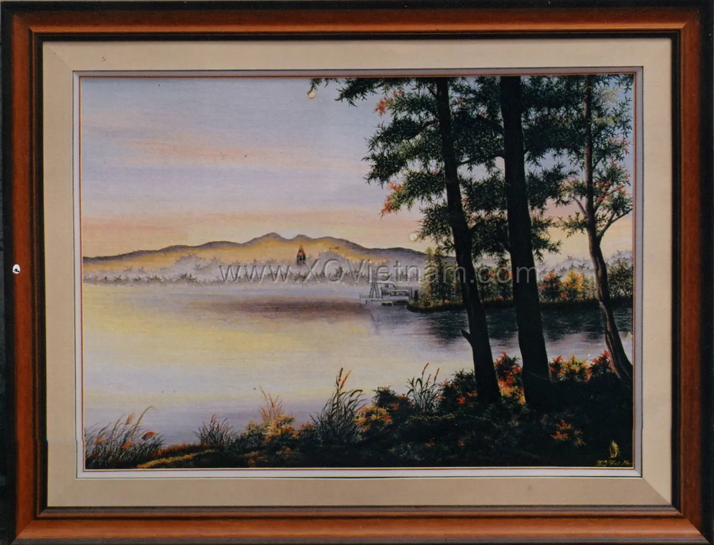DaLat Sunset II | Hand-Embroidered Silk Art | 60x80 cm